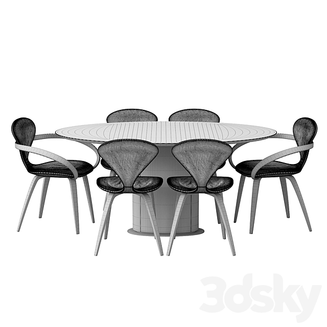 group with oval table apriori ST3 160×100 OM 3DSMax File - thumbnail 3