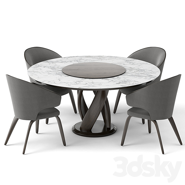 group with round table virtuos D 160 OM 3DSMax File - thumbnail 1