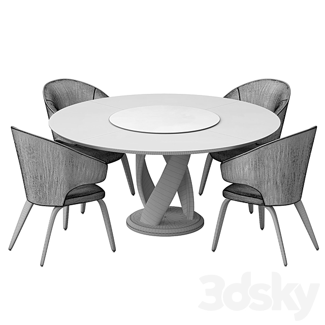 group with round table virtuos D 160 OM 3DSMax File - thumbnail 3