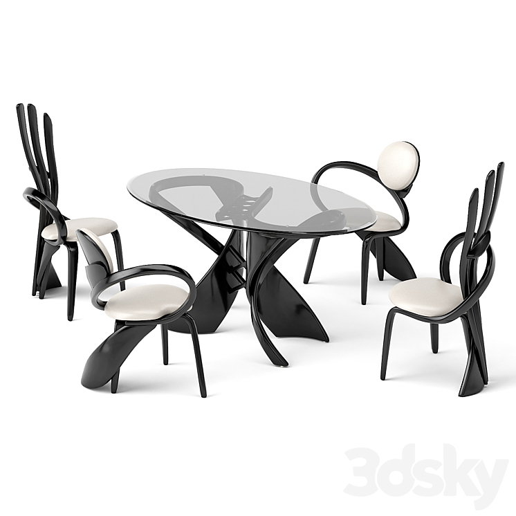 group with table virtuos S OM 3DS Max - thumbnail 1