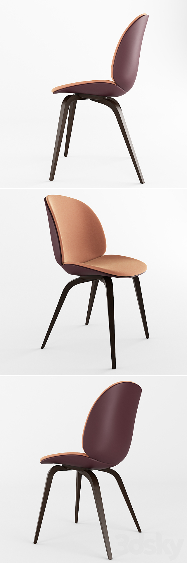 GUBI Beetle Dining Chair & GUBI 2.0 Dining Table 3DSMax File - thumbnail 3