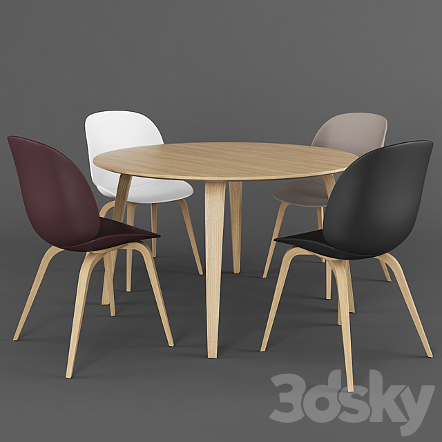 GUBI Dining group 2 3DSMax File - thumbnail 1