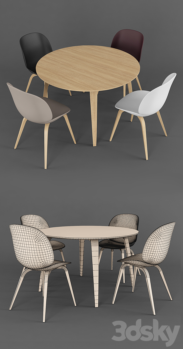 GUBI Dining group 2 3DSMax File - thumbnail 2