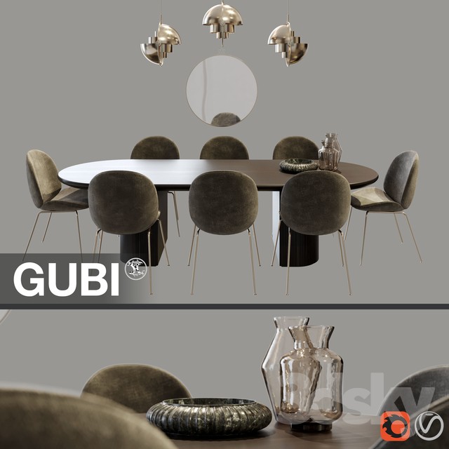 Gubi Dining Set 1 3DS Max - thumbnail 3