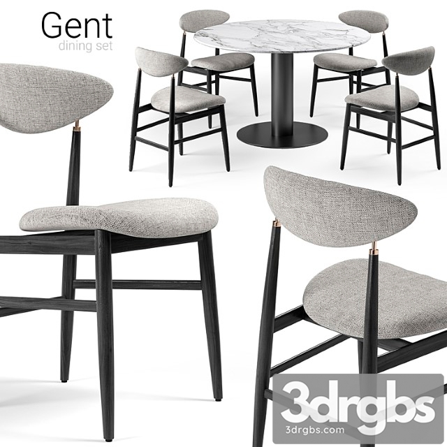 Gubi Dining Set 3dsmax Download - thumbnail 1