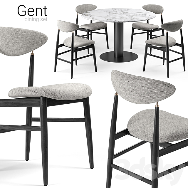 Gubi dining set 3DSMax File - thumbnail 1