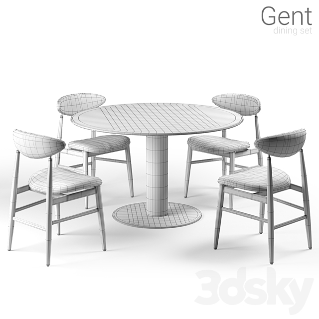 Gubi dining set 3DSMax File - thumbnail 3