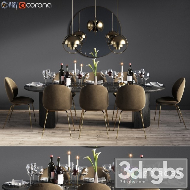 Gubi Diningroom Set 3dsmax Download - thumbnail 1