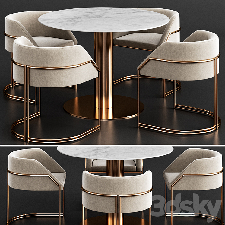 Gubi & Giopagani Dinning Set 3DS Max - thumbnail 1