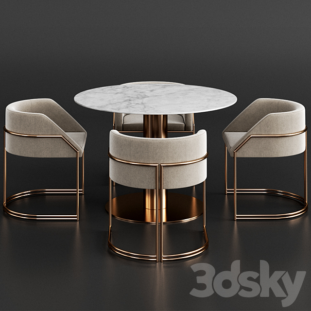 Gubi & Giopagani Dinning Set 3DSMax File - thumbnail 2