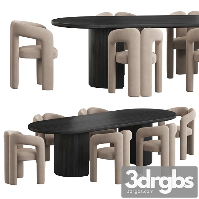 Gubi Moon Dining Set 1 3dsmax Download - thumbnail 1