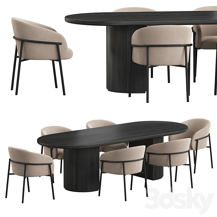 Gubi Moon Dining set 3DS Max Model - thumbnail 1