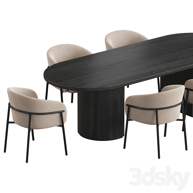 Gubi Moon Dining set 3DS Max Model - thumbnail 2