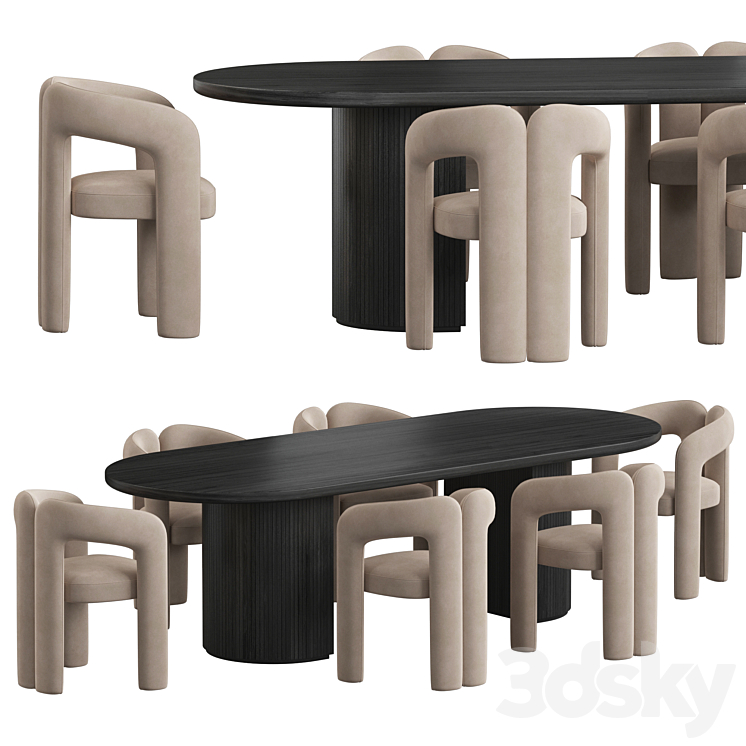 Gubi Moon Dining set 3DS Max Model - thumbnail 1