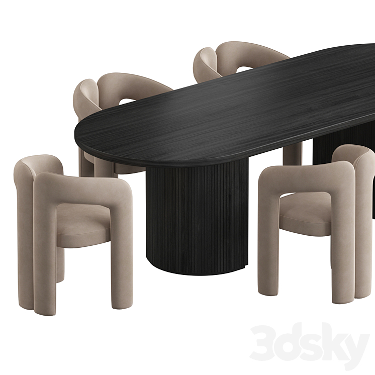 Gubi Moon Dining set 3DS Max Model - thumbnail 2