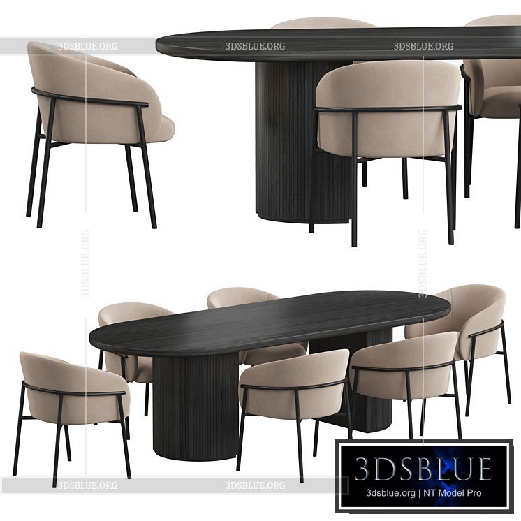 Gubi Moon Dining set 3DS Max - thumbnail 3