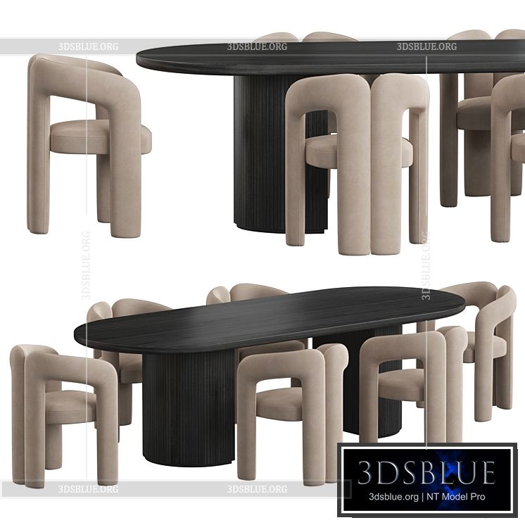 Gubi Moon Dining set 3DS Max - thumbnail 3