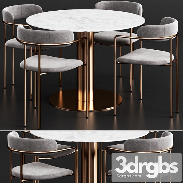 Gubi & west elm dinning set 2 3dsmax Download - thumbnail 1