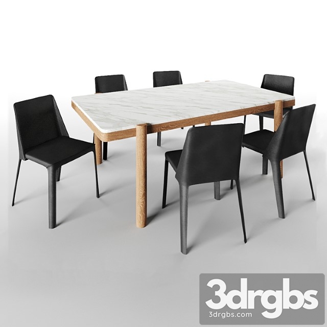 Gustav table and isabelle chair 2 3dsmax Download - thumbnail 1