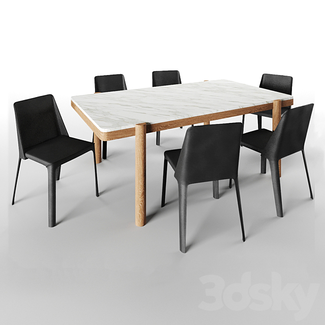 Gustav Table and Isabelle Chair 3DSMax File - thumbnail 1