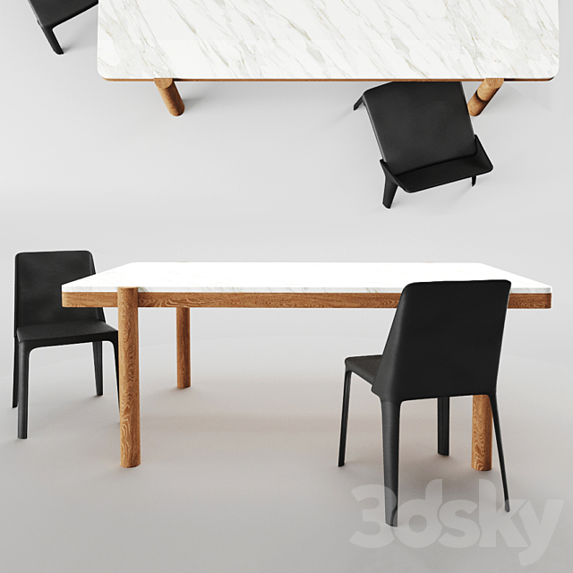 Gustav Table and Isabelle Chair 3DSMax File - thumbnail 3