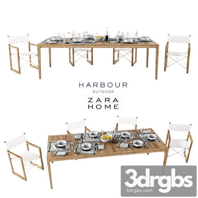 Harbor Outdoor collect and Zara Home Table Setting 3dsmax Download - thumbnail 1