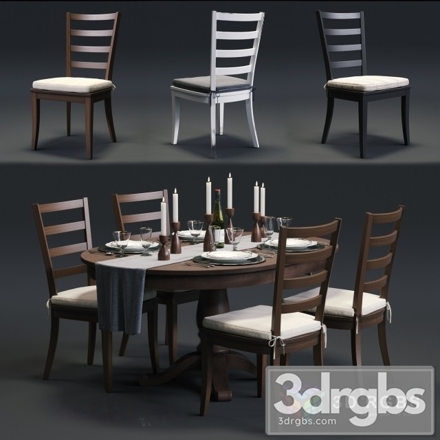 Harper Table and Chair 3dsmax Download - thumbnail 1