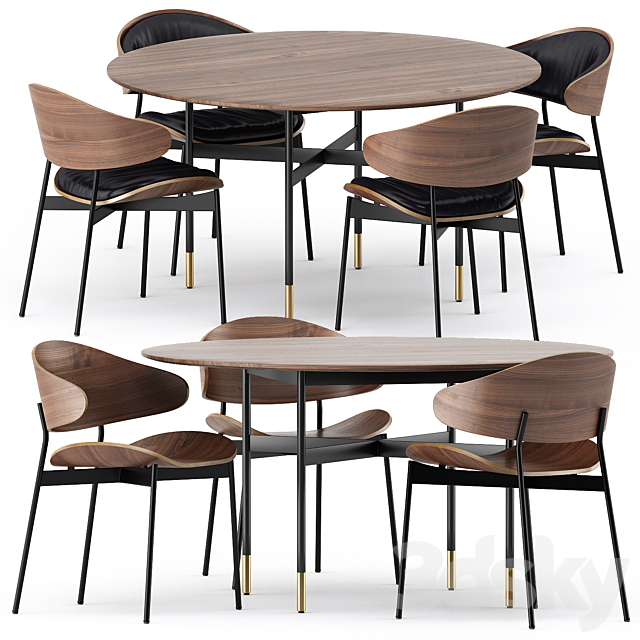 HARRI TABLE and LUZ CHAIR and LUZ LEATHER CHAIR by more 3DSMax File - thumbnail 1