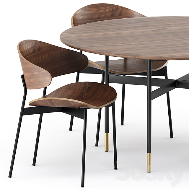 HARRI TABLE and LUZ CHAIR and LUZ LEATHER CHAIR by more 3DSMax File - thumbnail 2