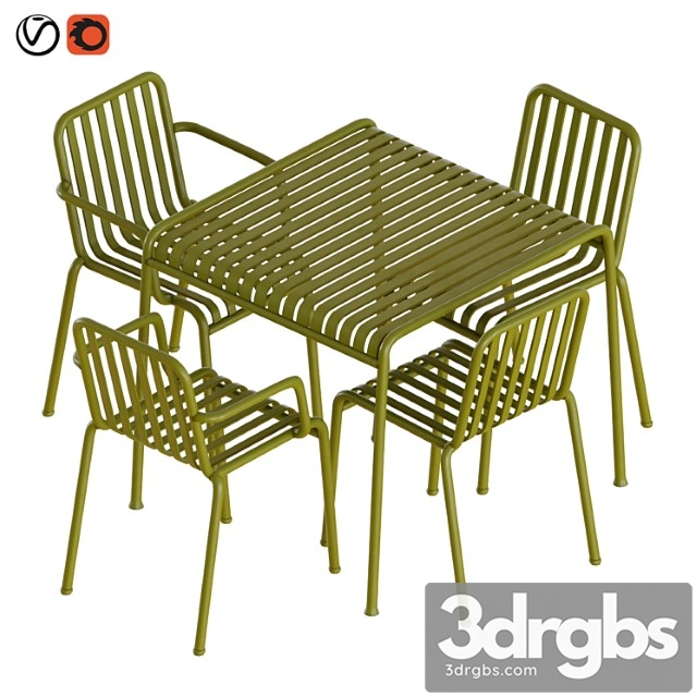 Hay palissade table and chairs 2 3dsmax Download - thumbnail 1