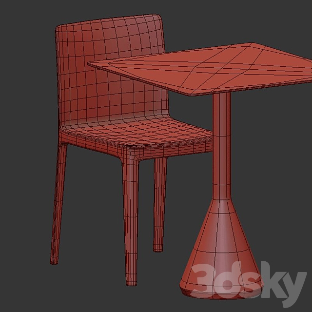 Hay table and chairs set 5 3DS Max Model - thumbnail 6