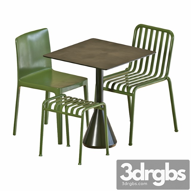 Hay Table And Chairs Set 5 3dsmax Download - thumbnail 1