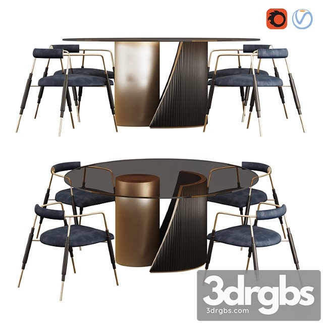 Hege table and frame chair by shake 2 3dsmax Download - thumbnail 1