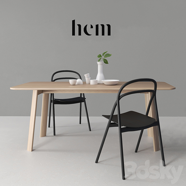 HEM set Udon Chair & Alle Table 3DS Max - thumbnail 1