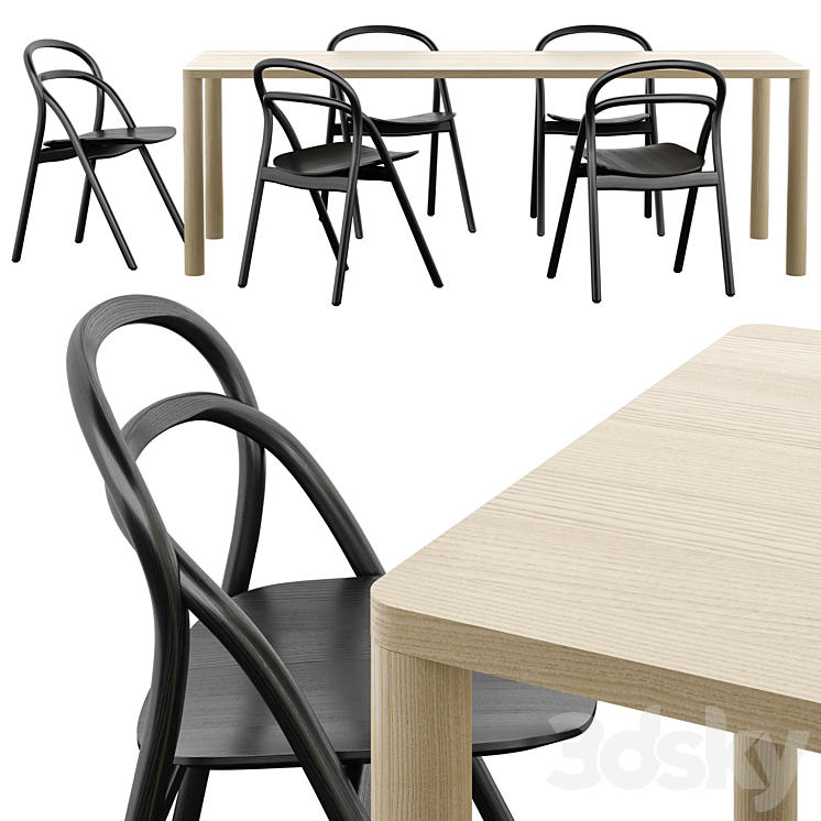 Hem Udon Chair and Log Tables 3DS Max Model - thumbnail 1