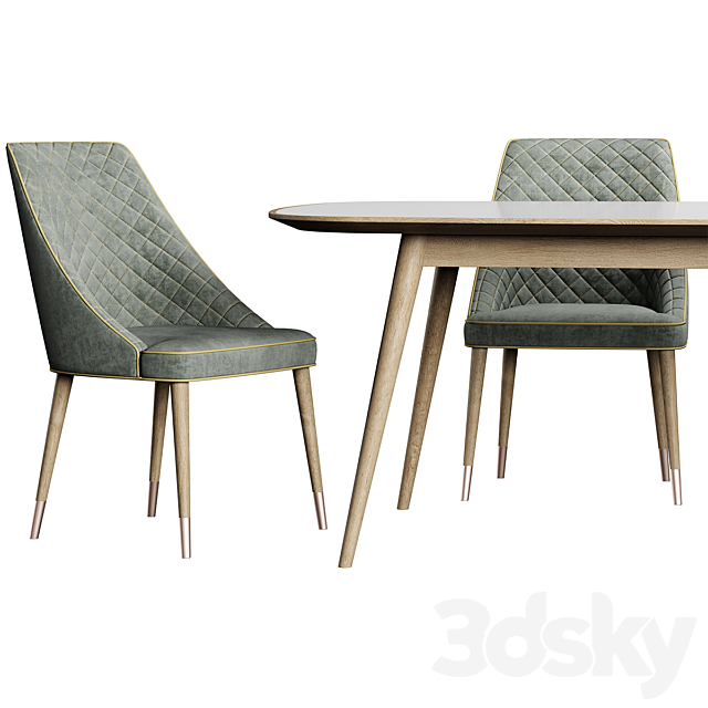 HER 042 G Mido table Konyshev chair 3DSMax File - thumbnail 3