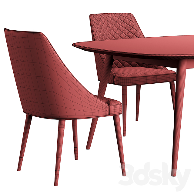 HER 042 G Mido table Konyshev chair 3DSMax File - thumbnail 6