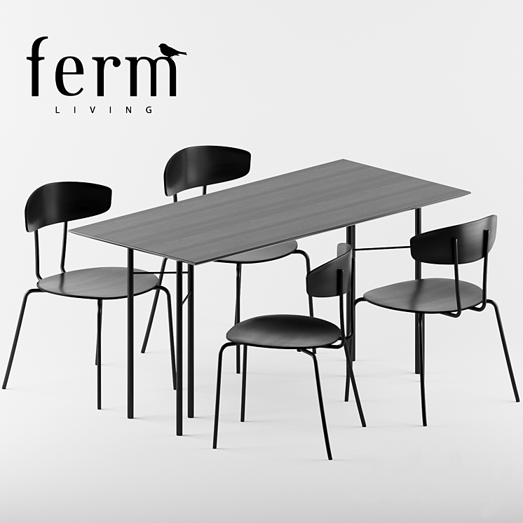 Herman Chair & Mingle Table 3DS Max - thumbnail 1