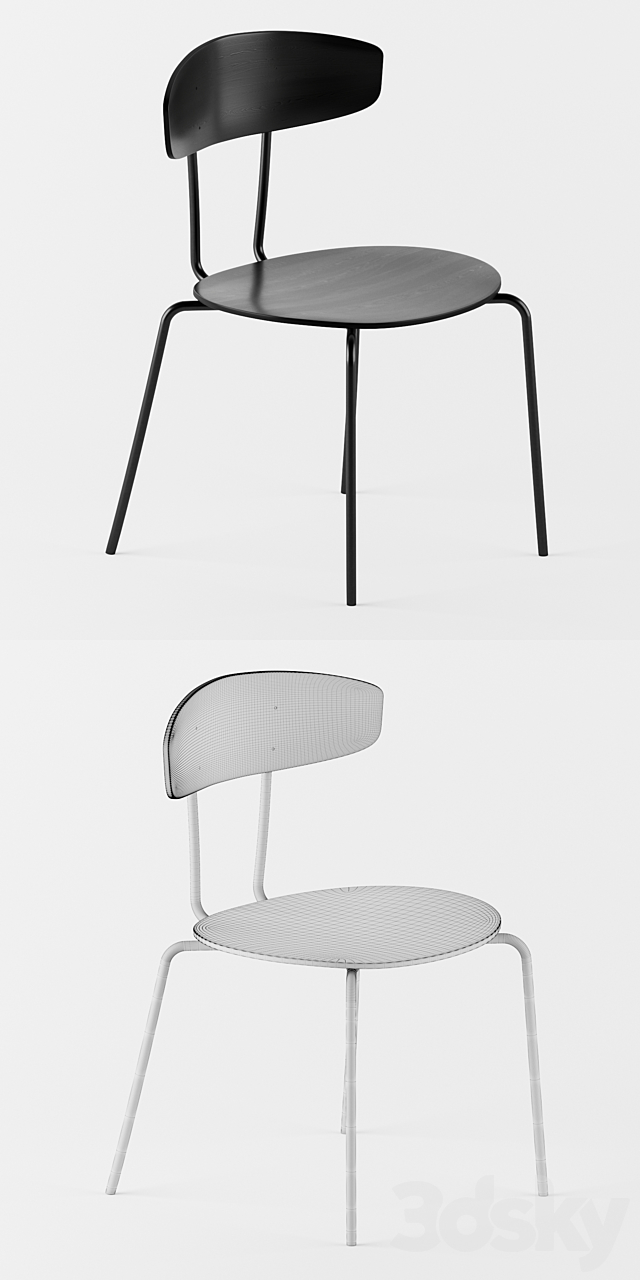 Herman Chair & Mingle Table 3DSMax File - thumbnail 2