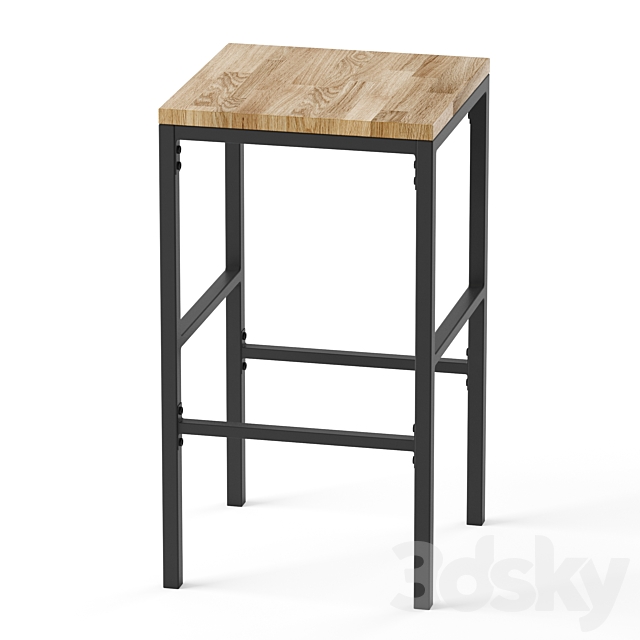 Hiba bar or counter stool and table set 1 3DS Max Model - thumbnail 3