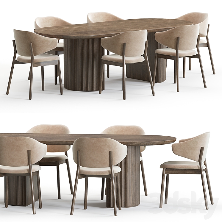 Holly Home Chair Calligaris and Moon Table 3DS Max Model - thumbnail 1