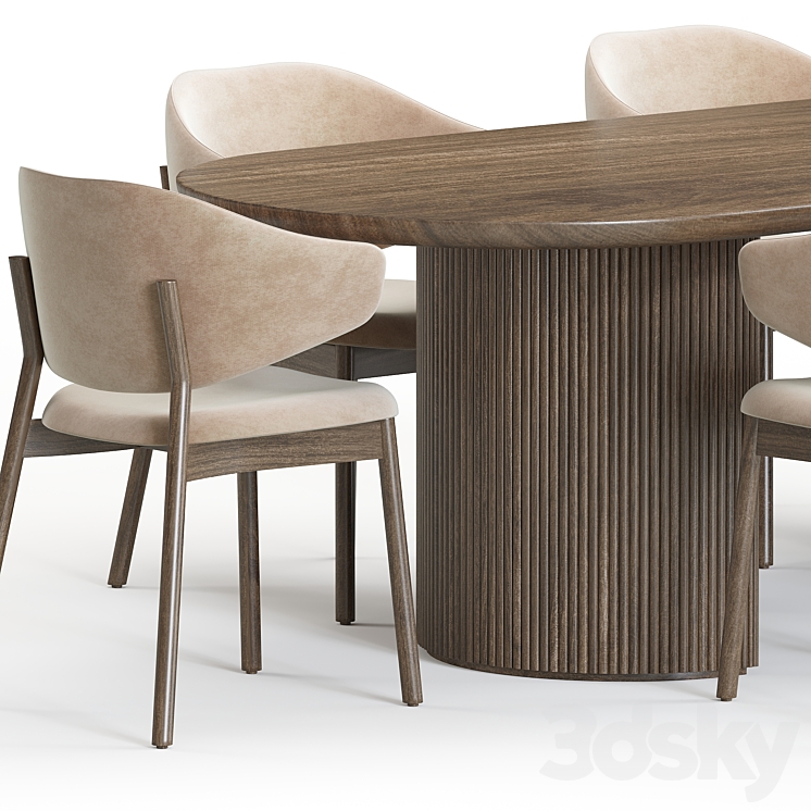 Holly Home Chair Calligaris and Moon Table 3DS Max Model - thumbnail 2