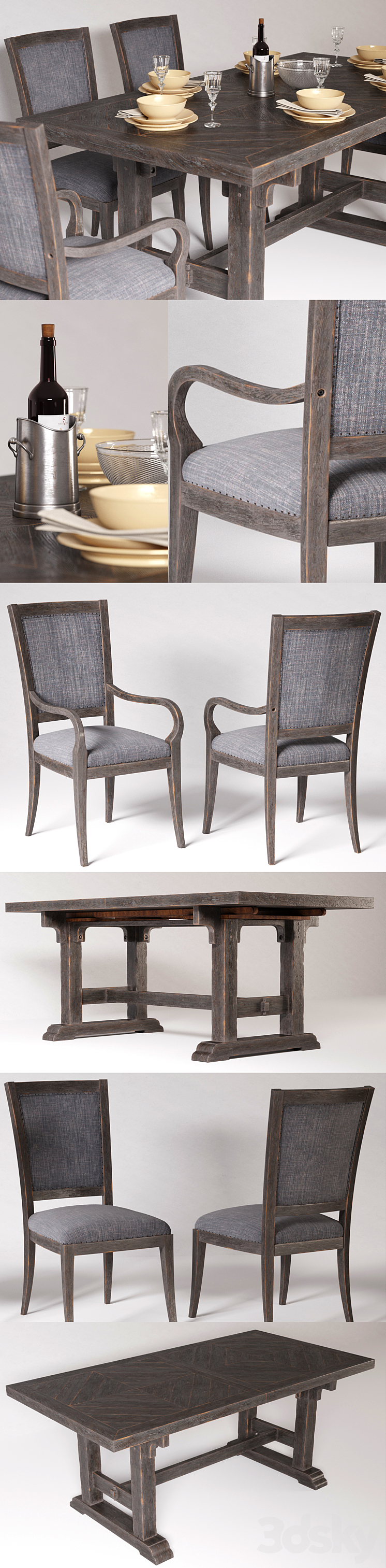 Hooker Furniture Beaumont Dining 3DS Max - thumbnail 2