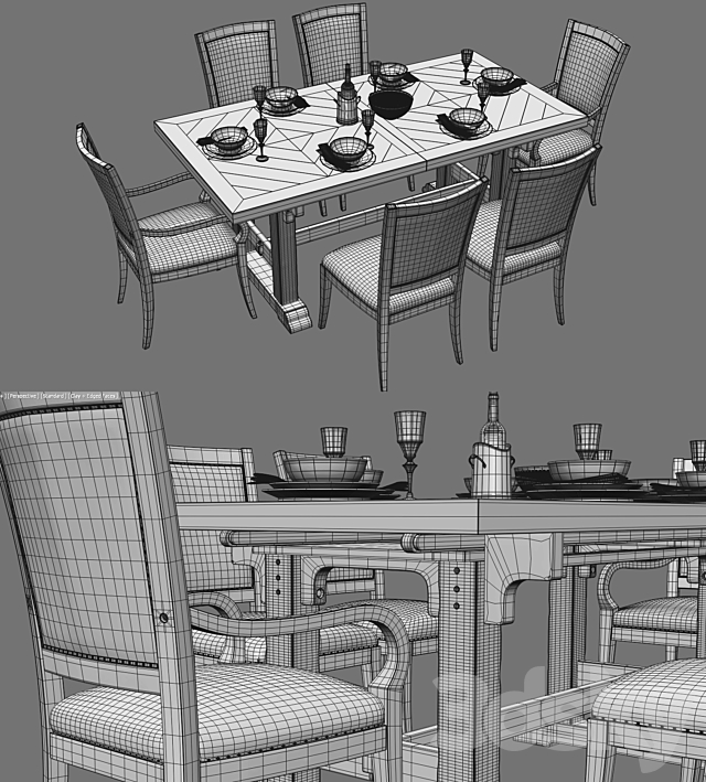 Hooker Furniture Beaumont Dining 3DSMax File - thumbnail 3