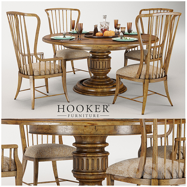 Hooker Furniture Grandover Round Single 3DS Max Model - thumbnail 1