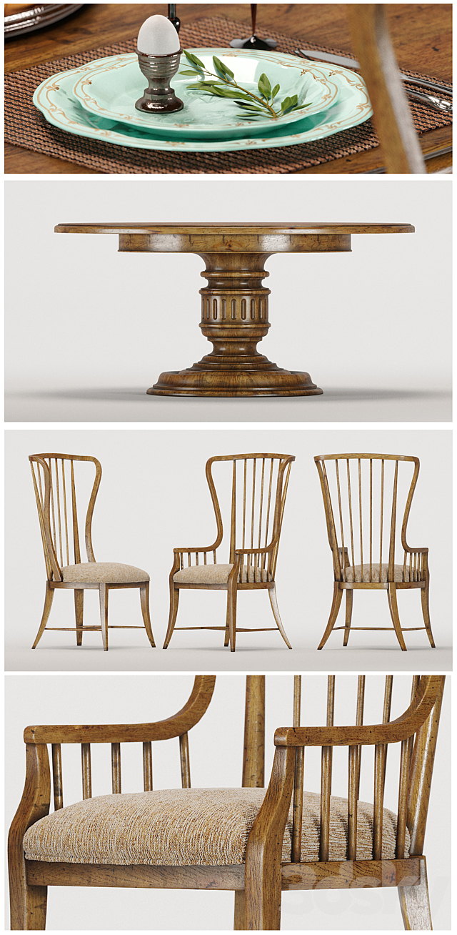 Hooker Furniture Grandover Round Single 3DS Max Model - thumbnail 2