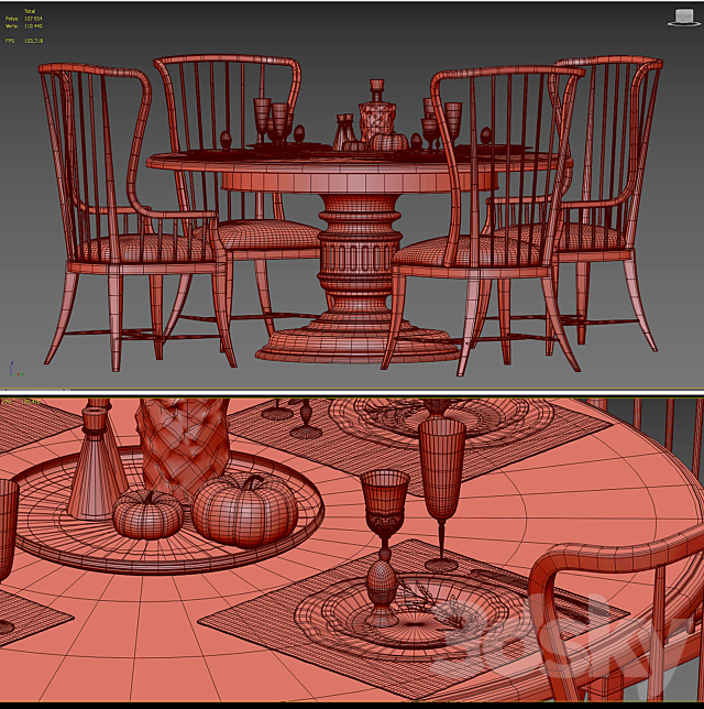 Hooker Furniture Grandover Round Single 3DS Max Model - thumbnail 3