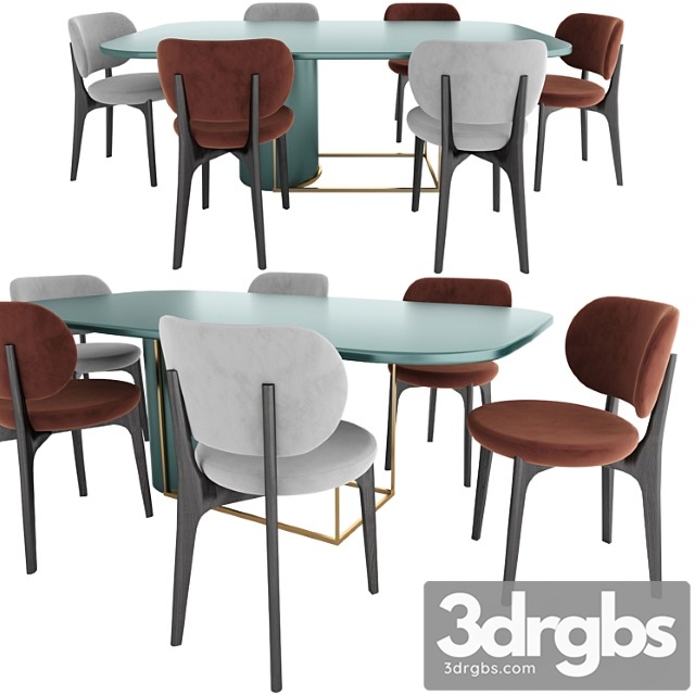 Horus dining table and richmond dining chair by secolo - thumbnail 1