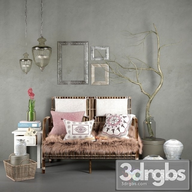 Hubsch Interior Rattan Set 3dsmax Download - thumbnail 1