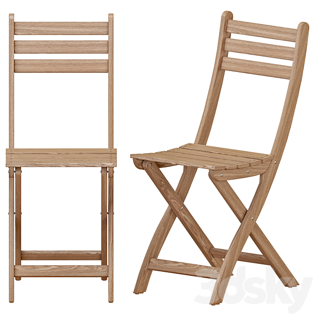 IKEA ASKHOLMEN Table And Chairs Set 2 3DS Max Model - thumbnail 5